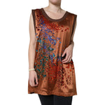 Dolce & Gabbana Brown Crystal Embellished Sleeveless Tank Top Dolce & Gabbana Saddle Brown