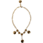 Dolce & Gabbana Gold Chain Brass Crystal Clock Statement Necklace Necklace Dolce & Gabbana Light Gray