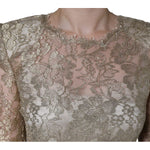 Dolce & Gabbana Gold Floral Lace A-line Sheath Mini Dress DR281287-42