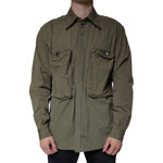 Dolce & Gabbana Military Green Cotton Bend Collared Coat Jacket JKT41245-40