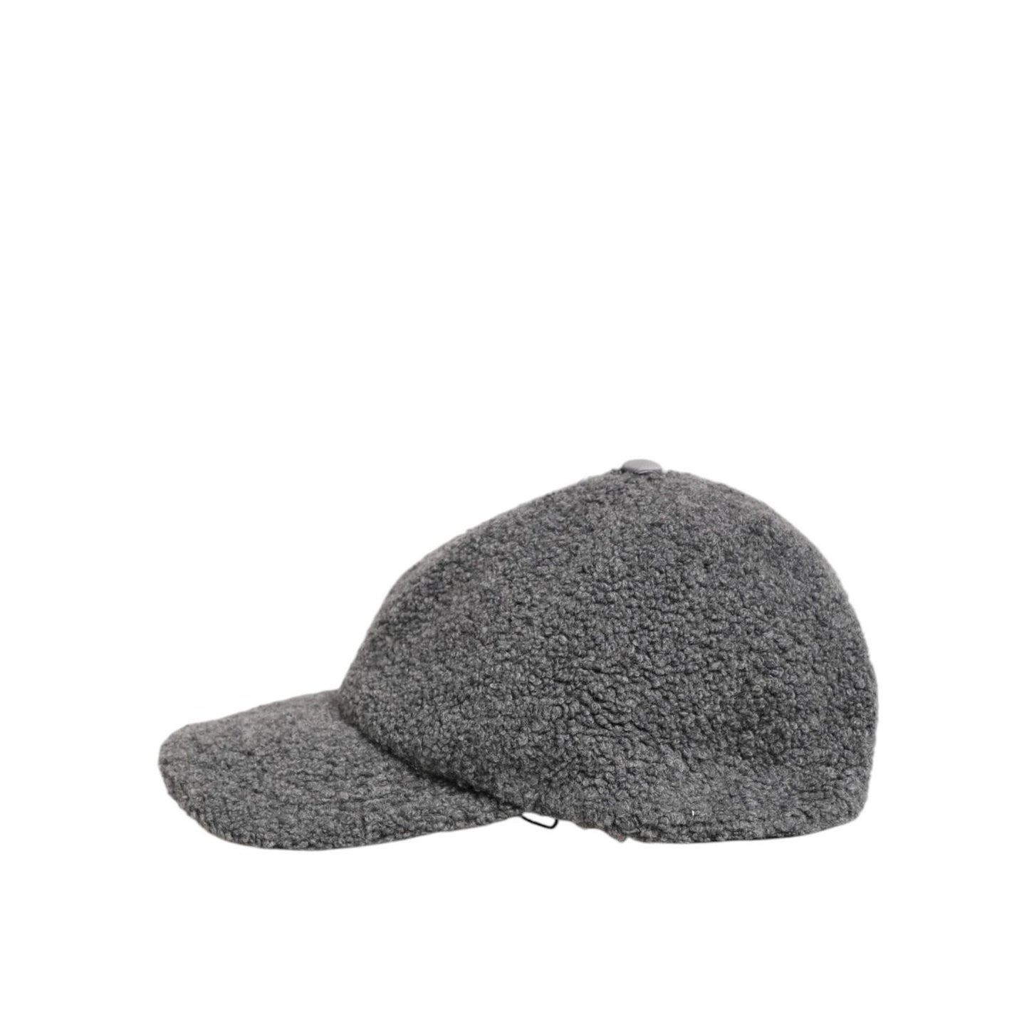 Dolce & Gabbana Gray Wool Fleece Rapper Men Baseball Capello Hat with structured crown and adjustable back