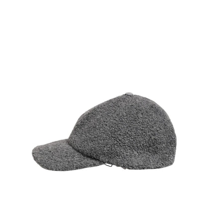 Dolce & Gabbana Gray Wool Fleece Rapper Men Baseball Capello Hat with structured crown and adjustable back