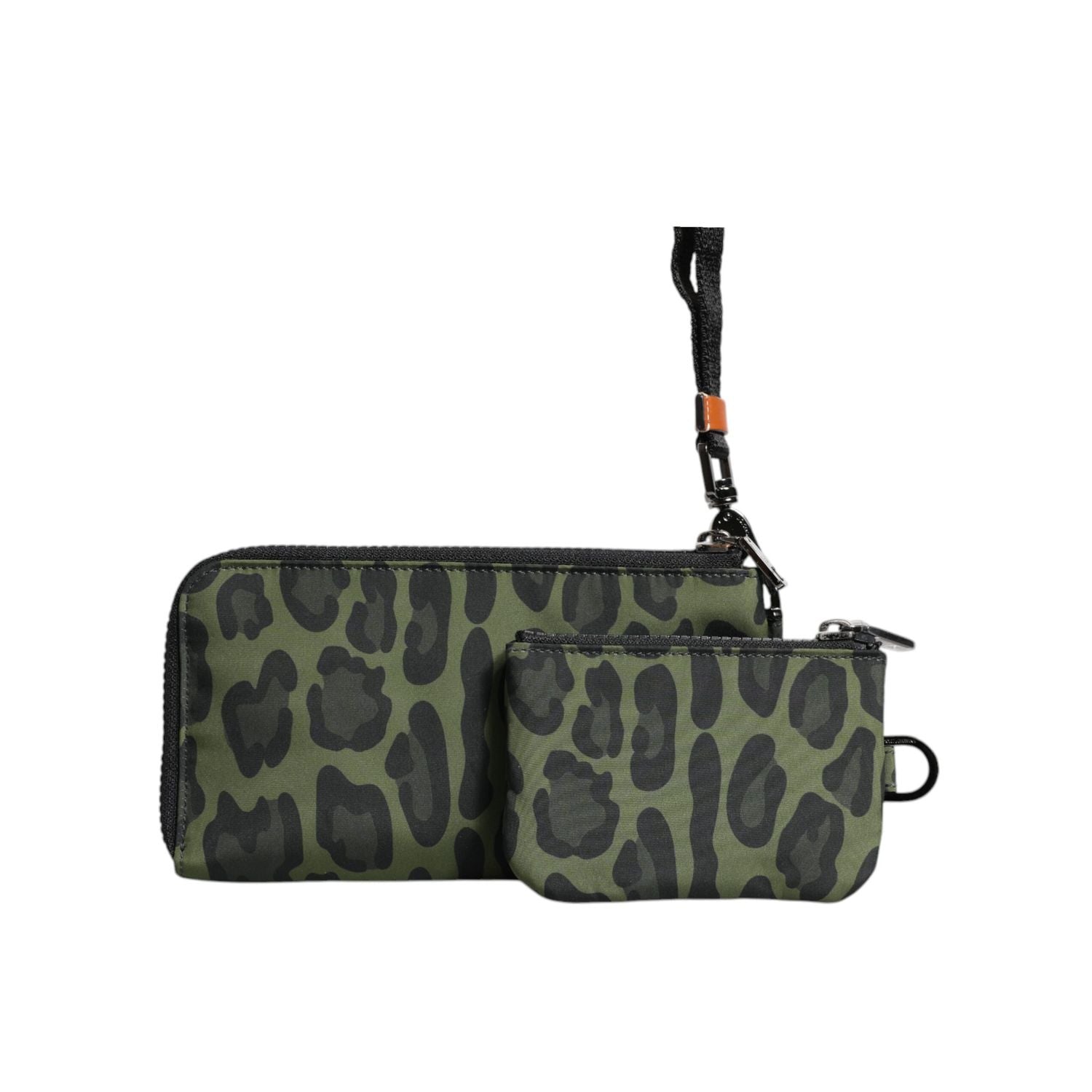 Dolce & Gabbana Green Leopard Leather Logo Plaque Multifunctional Kit Bag