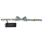 Dolce & Gabbana Light Blue Banana Print Silk Men Neck Bow Tie