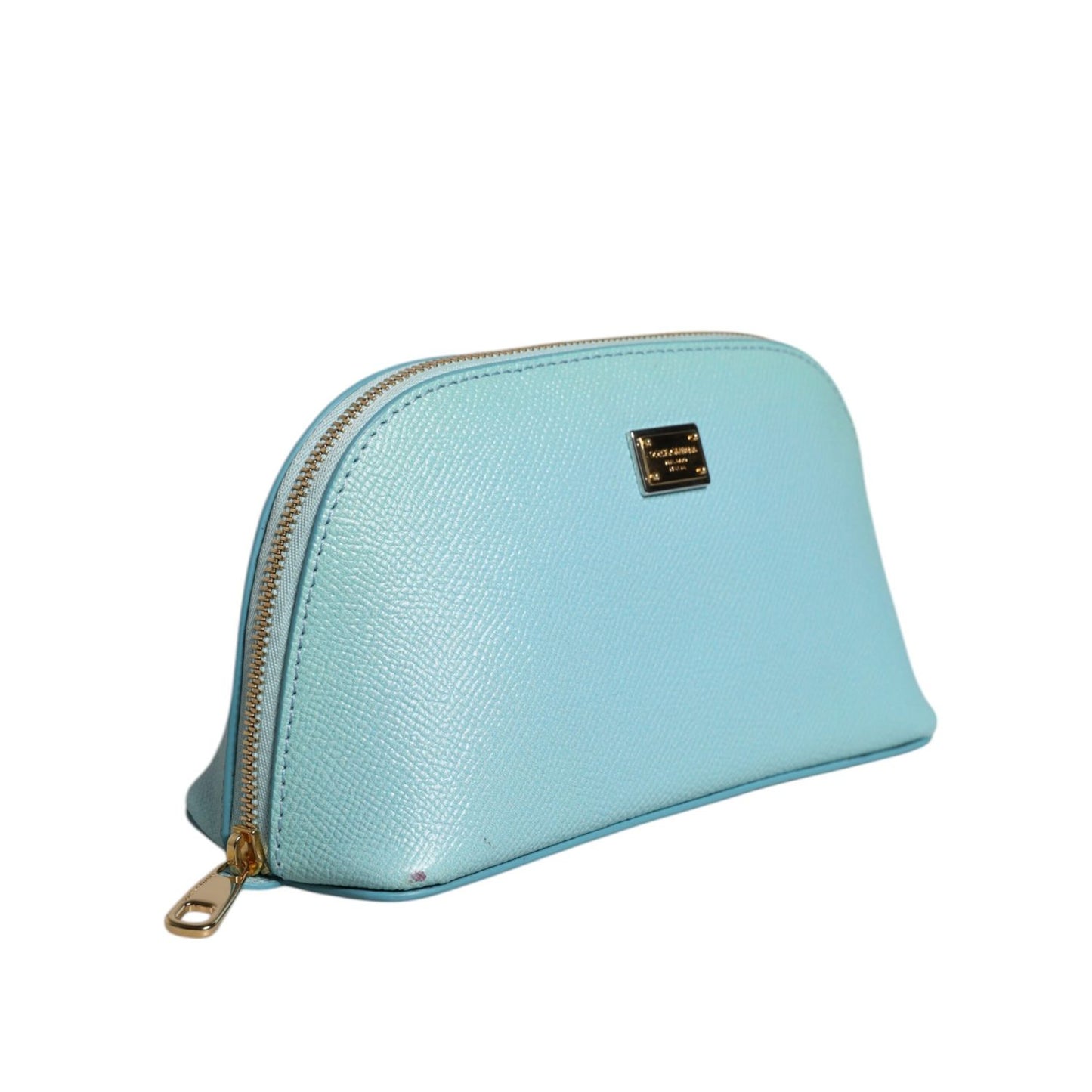 Dolce & Gabbana Light Blue Leather Handbag Clutch Mini Purse Pouch Bag