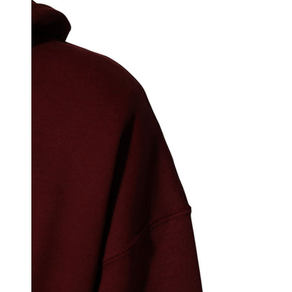 Dolce & Gabbana Maroon Embossed Logo Hooded Sweatshirt Sweater