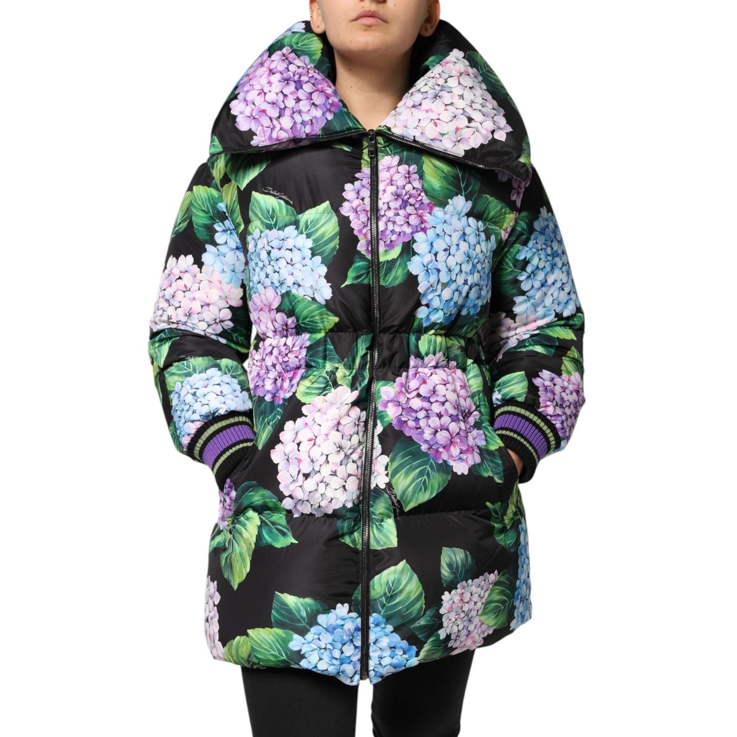 Dolce & Gabbana Multicolor Floral Print Puffer Quilted Jacket