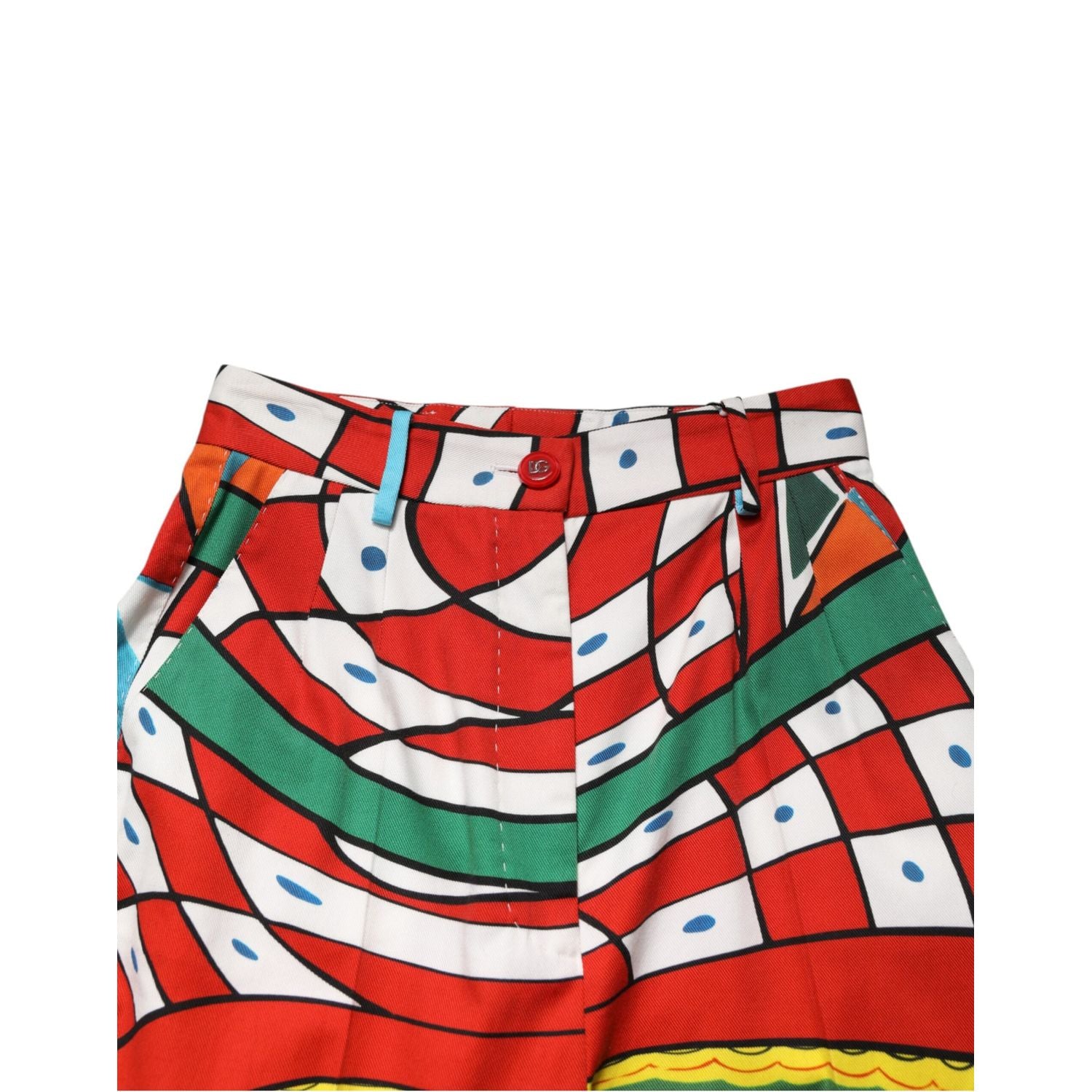 Dolce & Gabbana Multicolor Geometric Pattern Straight Pants