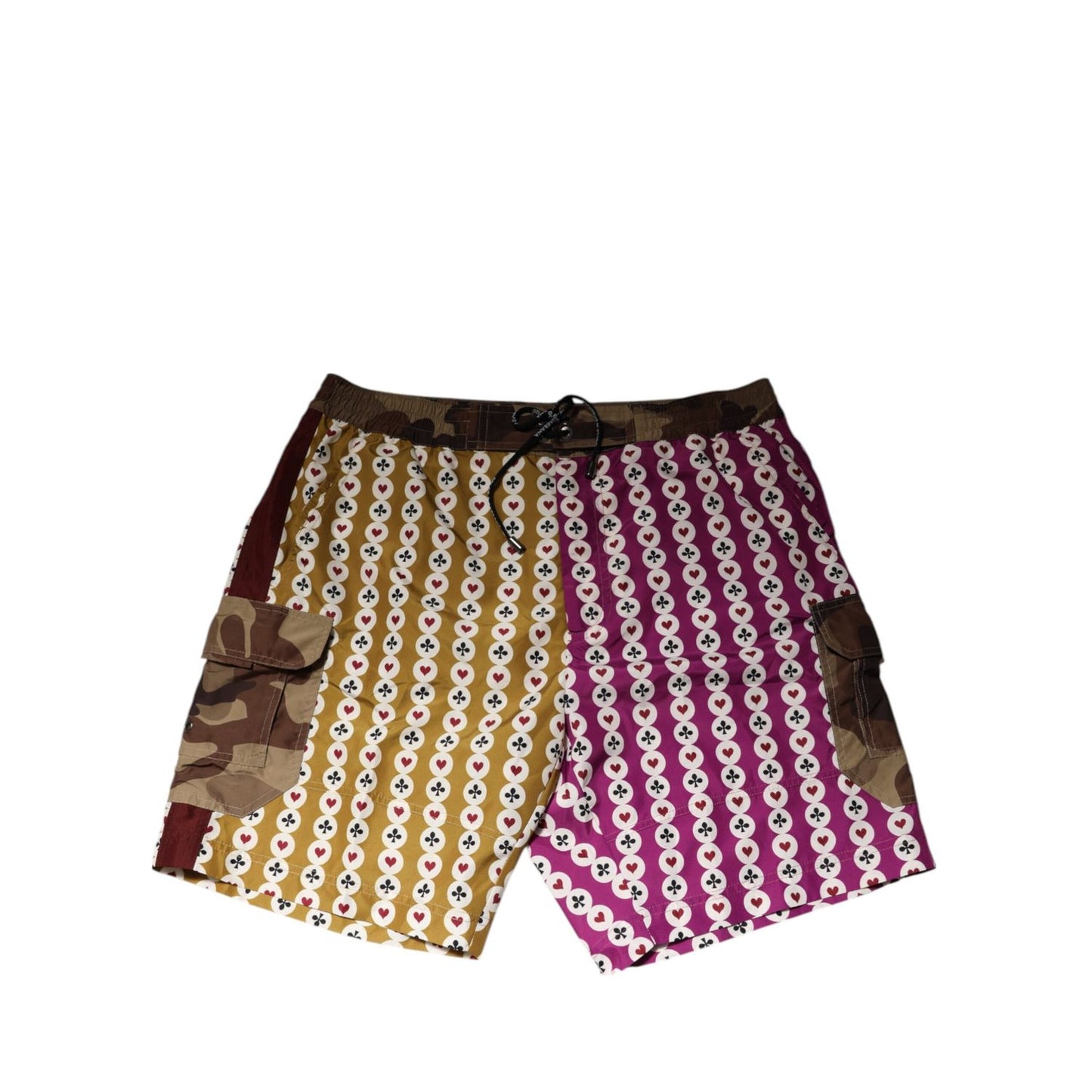 Dolce & Gabbana Multicolor Playing Card Camouflage Shorts Swimwear