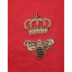 Dolce & Gabbana Red Crown Bee Cotton Short Sleeve T-shirt iconic motif detail