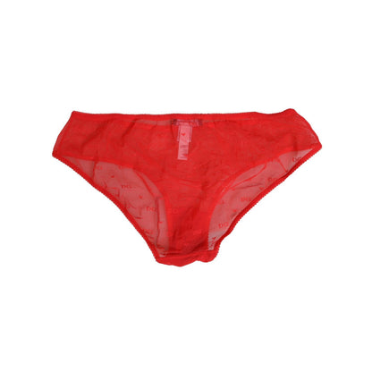 Dolce & Gabbana Red Nylon Sheer Mesh Lace Brief Panty Underwear