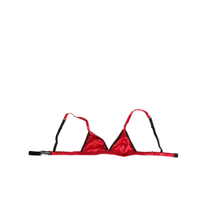 Dolce & Gabbana Red Silk Satin Triangle Soft Cup Br Underwear