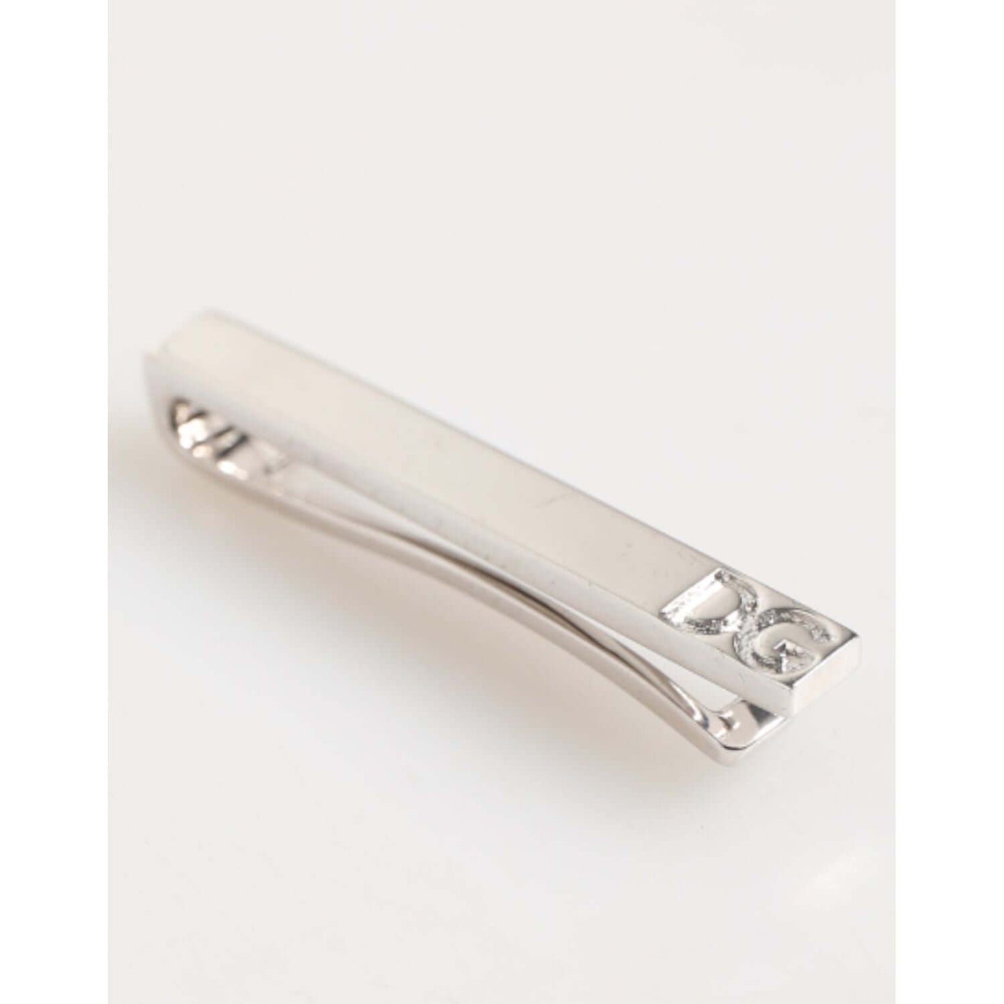 Dolce & Gabbana Silver Tone Brass Logo Branded Men Accessory Tie Clip Bar
