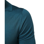 Dolce & Gabbana Teal Blue Silk Collar Short Sleeve Polo T-shirt, showing fine knit short-sleeve detail and Johnny collar.