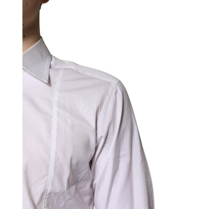 Dolce & Gabbana White Cotton Collared Dress Formal Shirt
