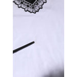 Close-up of Dolce & Gabbana White Cotton DG Heart Logo Embroider T-shirt detailing.