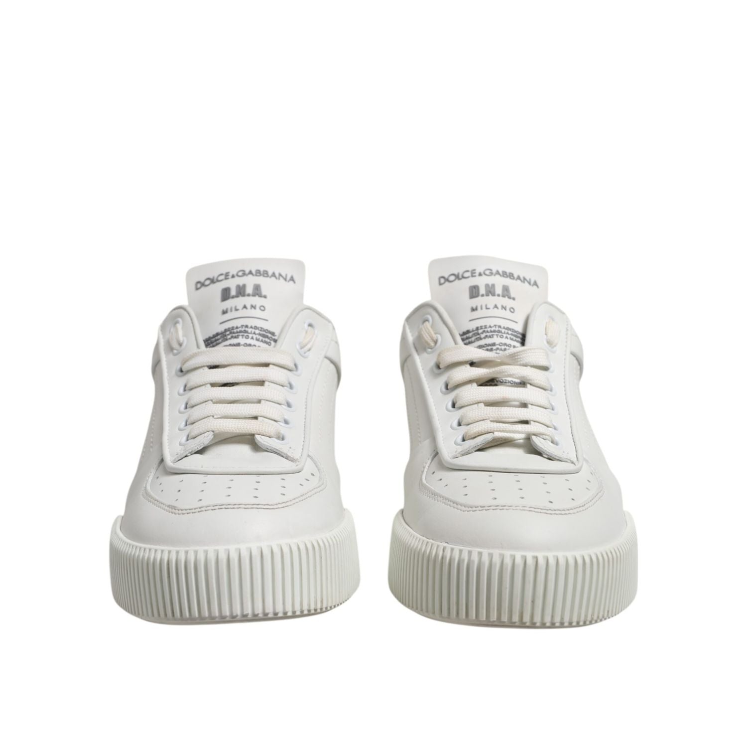 Dolce & Gabbana White Leather MIAMI Low Top Sneakers Shoes