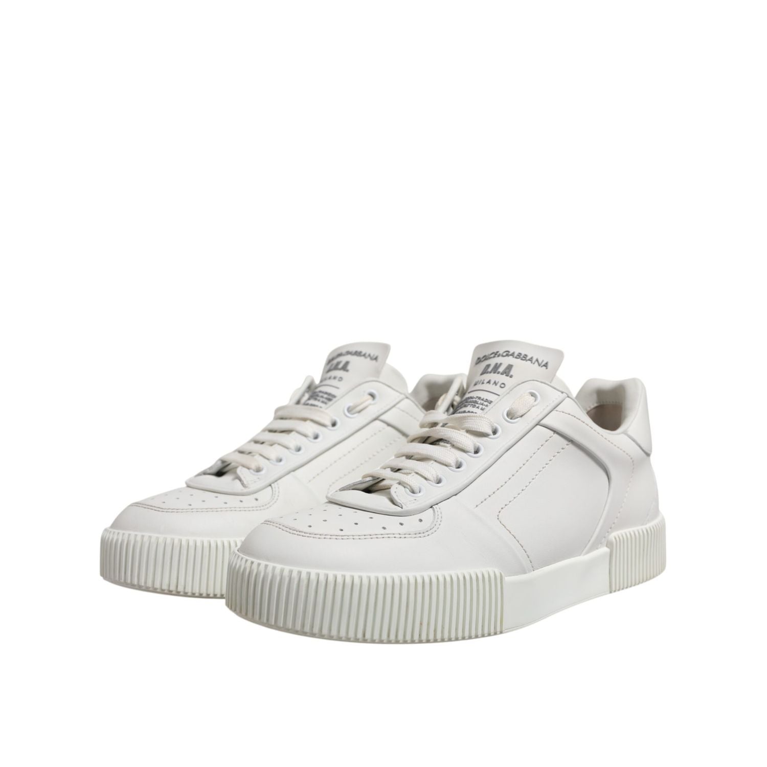 Dolce & Gabbana White Leather MIAMI Low Top Sneakers Shoes