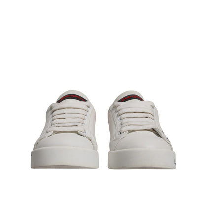 Dolce & Gabbana White Red Logo Portofino Sneakers Shoes