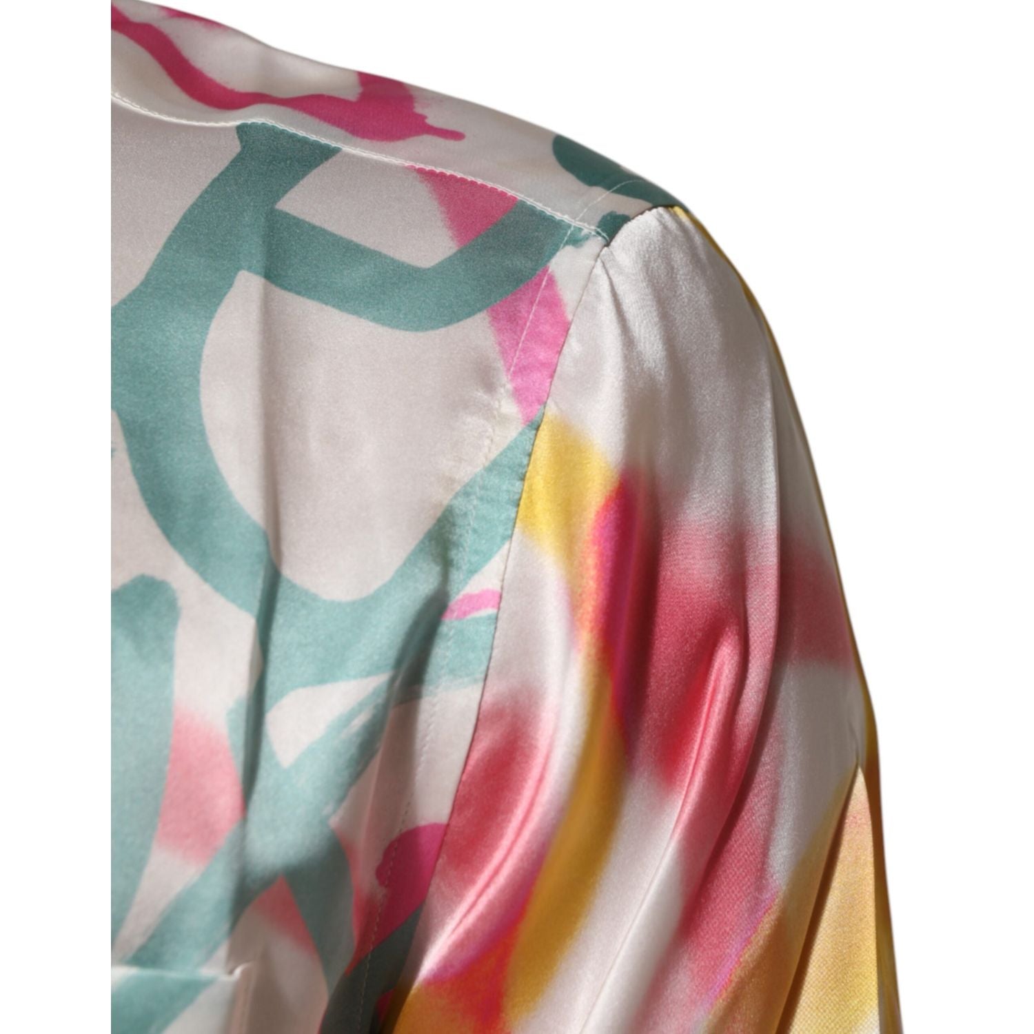 Dolce & Gabbana White Silk Hawaiian Graffiti Print Men Casual Shirt