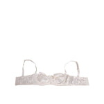Dolce & Gabbana White Silk Satin Balconnet Lingerie Bra Underwear with two hook closure, luxury Italian design.