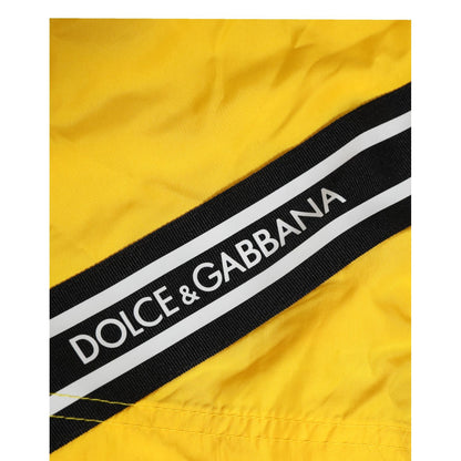 Dolce & Gabbana Yellow Drawstring Beachwear Men Shorts Swimwear