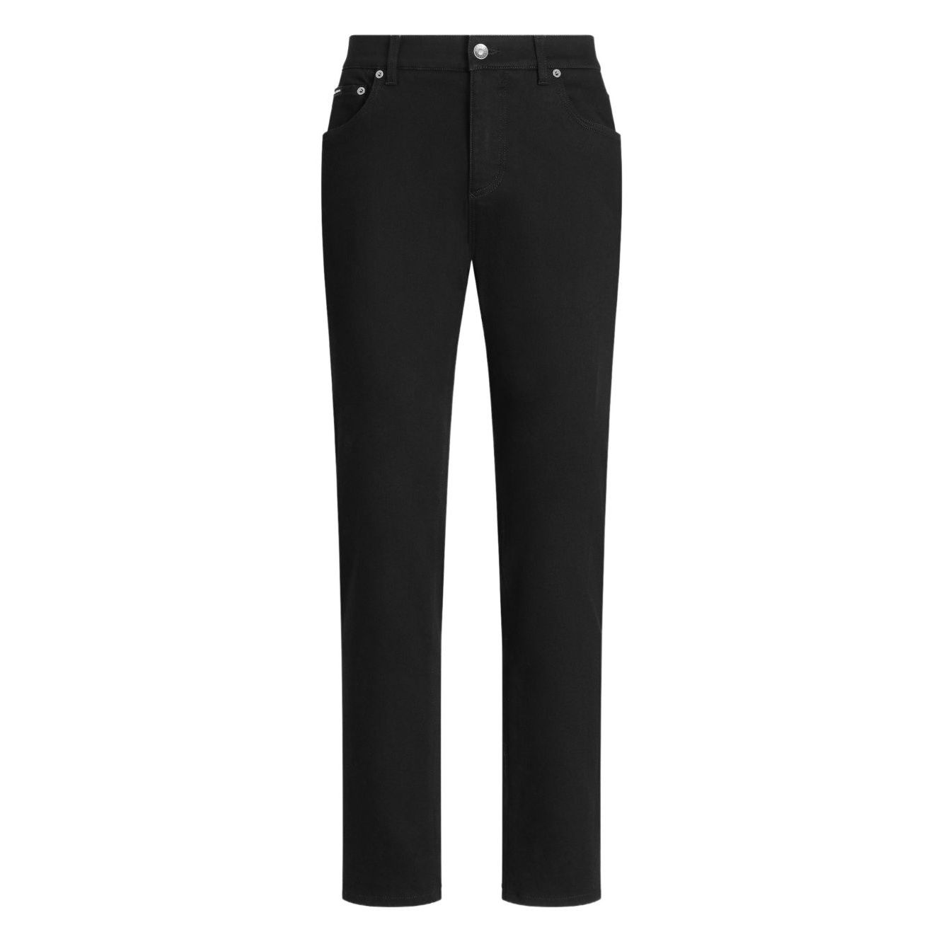 Dolce & Gabbana five pockets logo plaque Denim cotton jeans