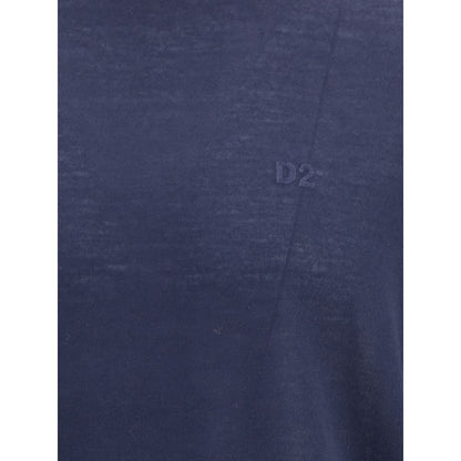 Dsquared² Blue Fleece Wool Turtleneck