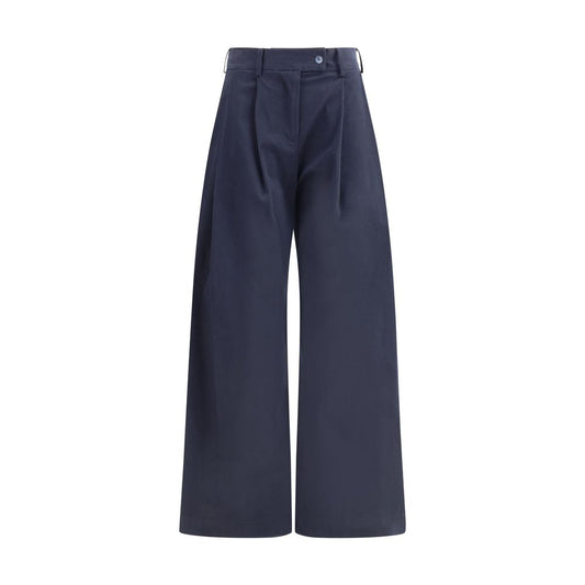 Ella Blue Cotton Casual Pants