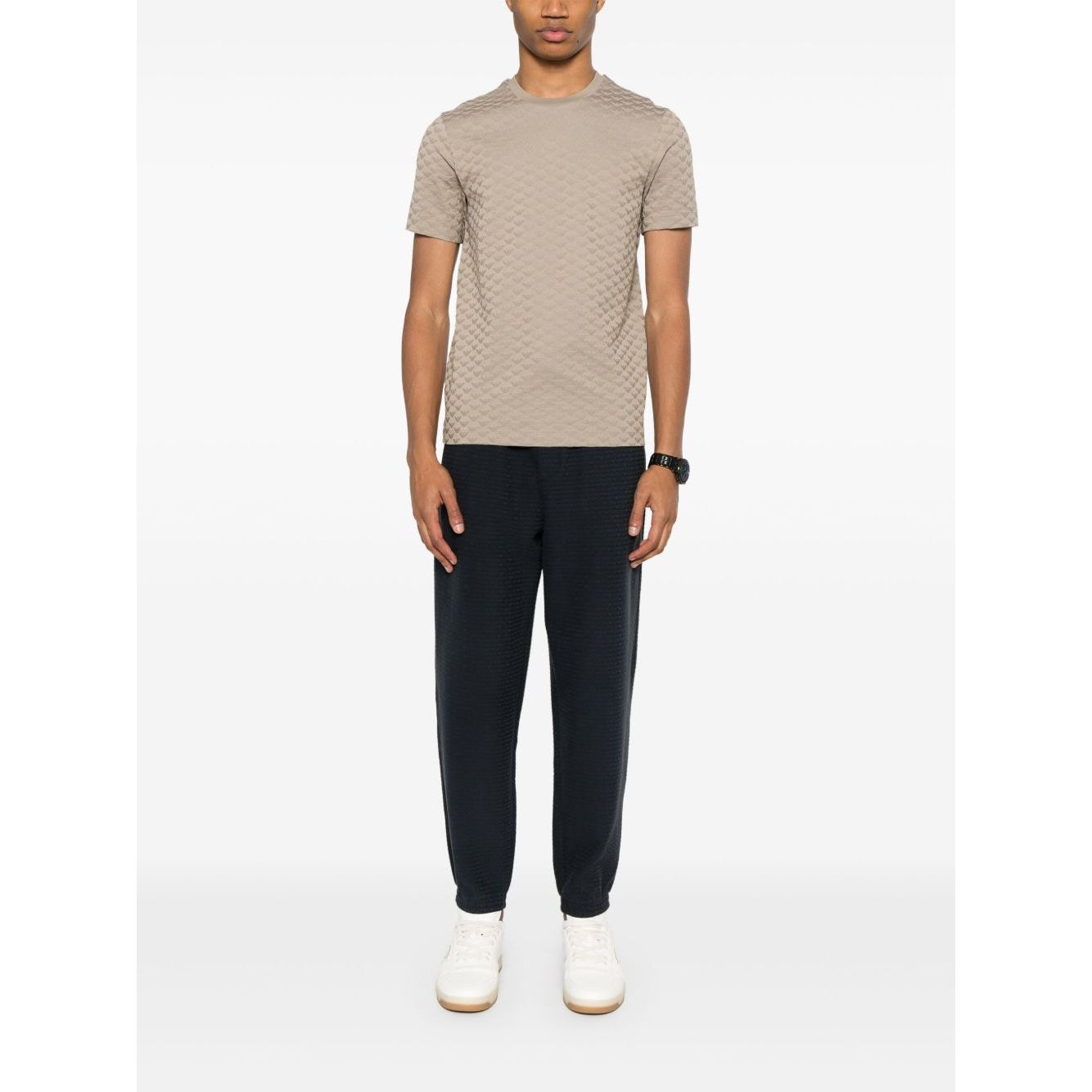 Emporio Armani ASV Lyocell blend jersey joggers with all-over lettering
