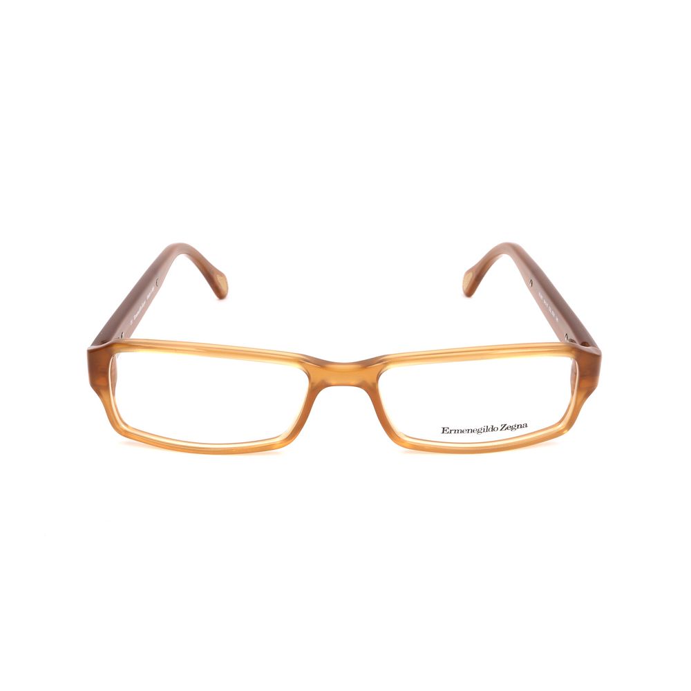 Ermenegildo Zegna Brown Plastic Frames for men, model VZ35570T91, 54/17/145 mm dimensions in brown plastic material.