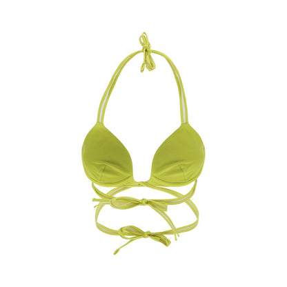Exilia Yellow Polyamide Bikini - Noosa Top with triangle design and braided lace SS24