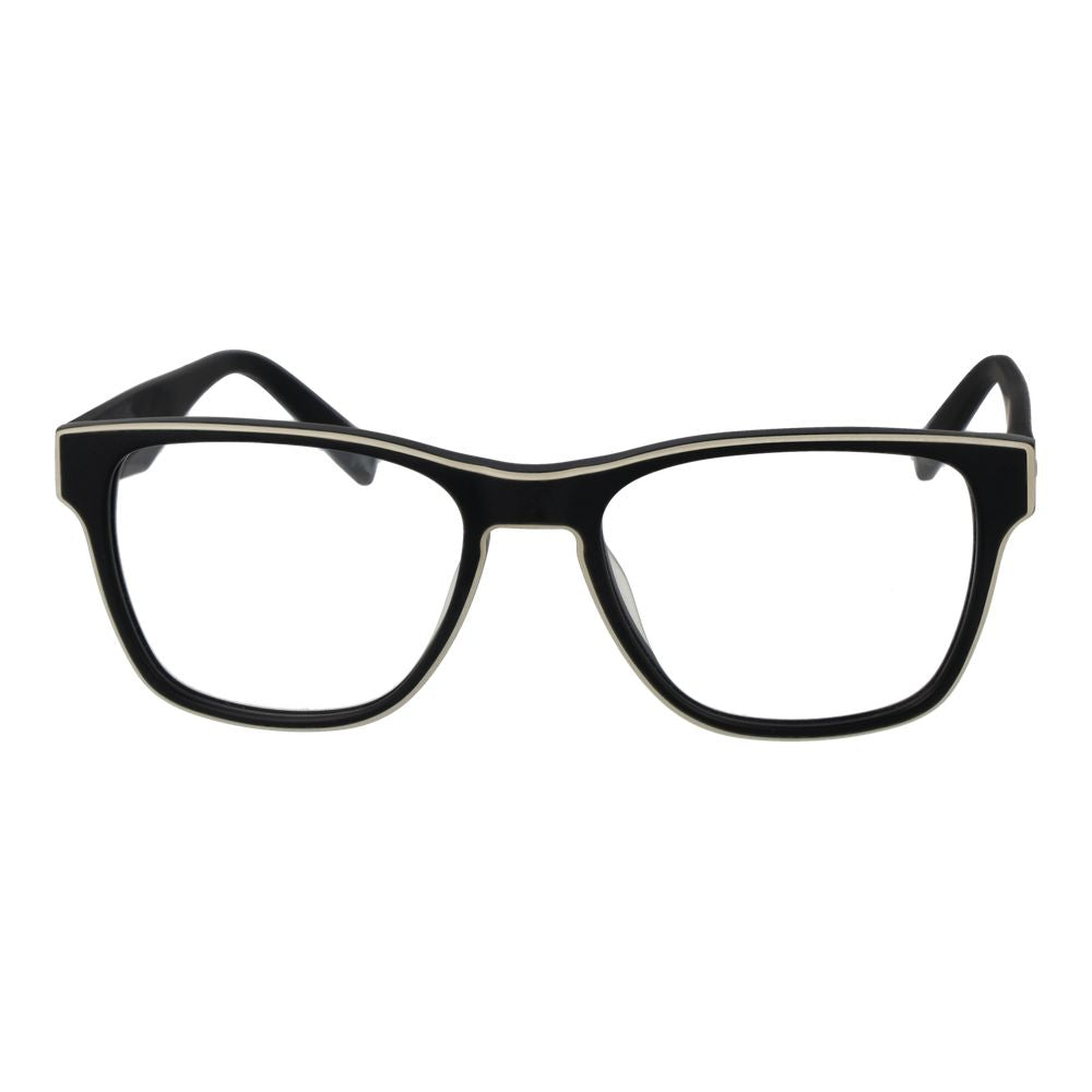 Fila Black Unisex Glasses Frame in full-rim stainless steel with demo lenses, aviator style, size 54-16-140.