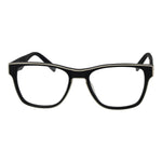 Fila Black Unisex Glasses Frame in full-rim stainless steel with demo lenses, aviator style, size 54-16-140.