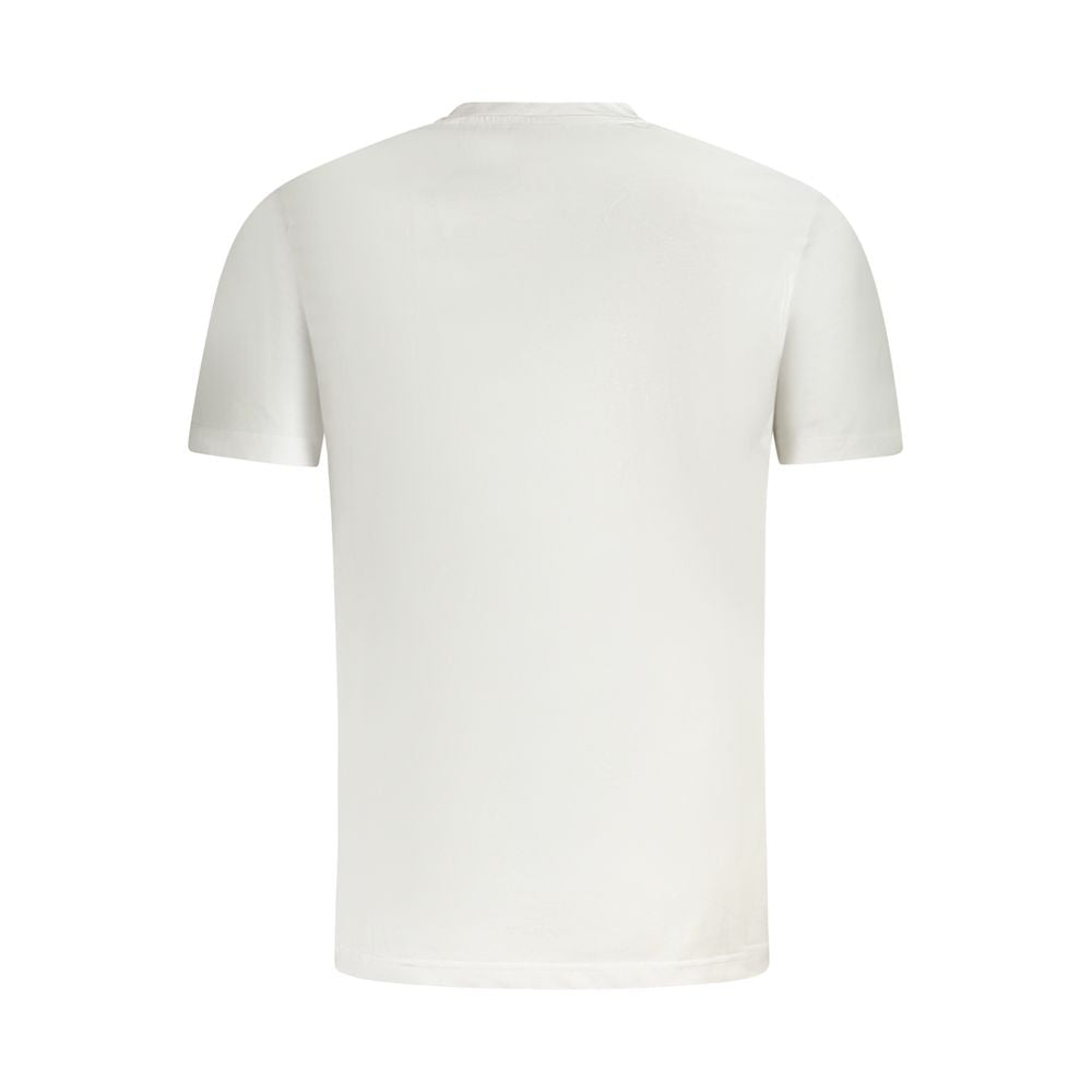 Fila White Cotton Men T-Shirt, back view showcasing the regular fit and organic cotton fabric, perfect blend of comfort and style.