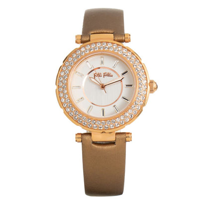 Folli Follie Brown Leather Dress Watch