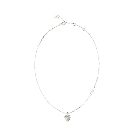 GUESS JEWELS JEWELRY Mod. JUBN04030JWRHT-U heart pendant necklace on a silver chain.