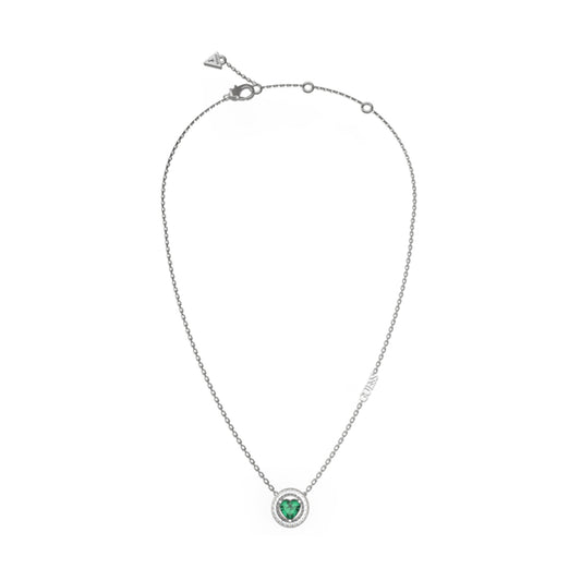 GUESS JEWELS JEWELRY Mod. JUBN04667JWRHEMT-U silver necklace with emerald green pendant