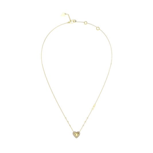 GUESS JEWELS JEWELRY Mod. JUBN05018JWYGT-U heart necklace on a white background
