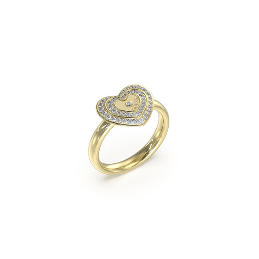 GUESS JEWELS JEWELRY Mod. JUBR04034JWYG54 gold heart ring