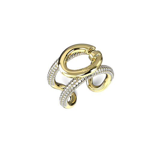 GUESS JEWELS JEWELRY Mod. JUBR04522JWYG52 gold and diamond ring