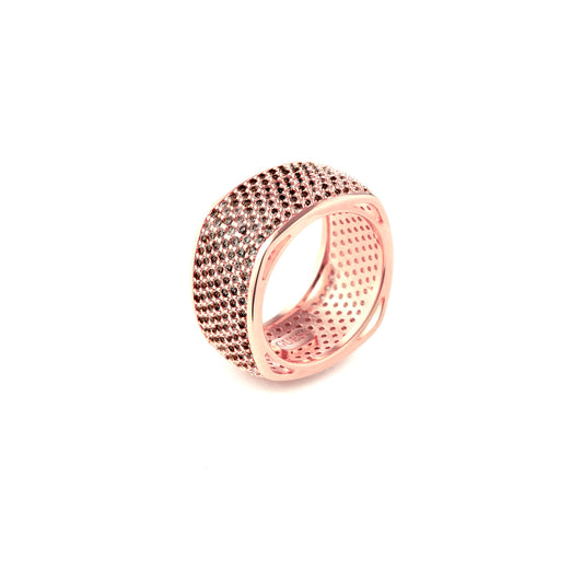 Elegant GUESS JEWELS JEWELRY Mod. JUBR04674JWRGBK54 ring in rose gold with sparkling studs, perfect for adding a touch of luxury.