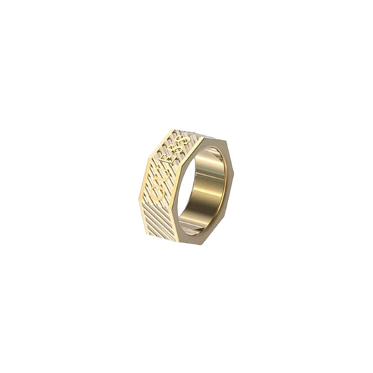 GUESS JEWELS JEWELRY Mod. JUMR03030JWYG64 hexagonal gold ring