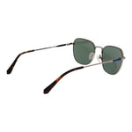 Gant Gray Men Sunglass with grey metal full-rim frame, green polarized lenses, 54mm width, 100% UVA & UVB protection, square style.