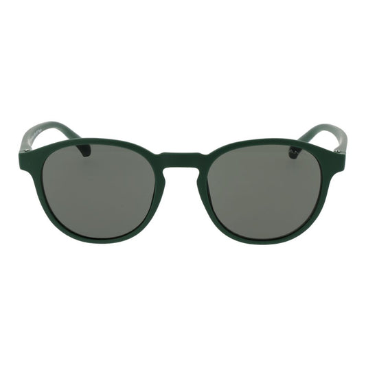 Gant Green Men Sunglass with round plastic frame and full-rim style, 100% UVA & UVB protection, green lenses, and branded case included.