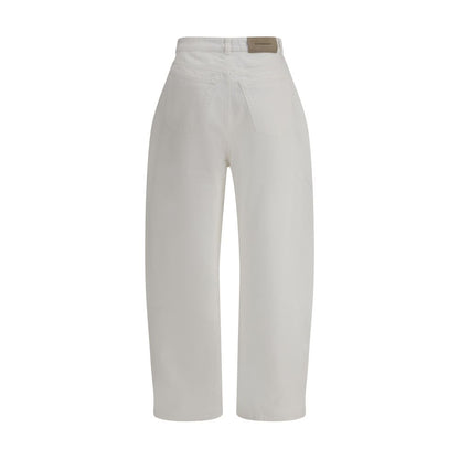 Givenchy White Cotton Jeans Denim with a structured silhouette and classic five-pocket design, perfect for bold style. AW25 Collection.