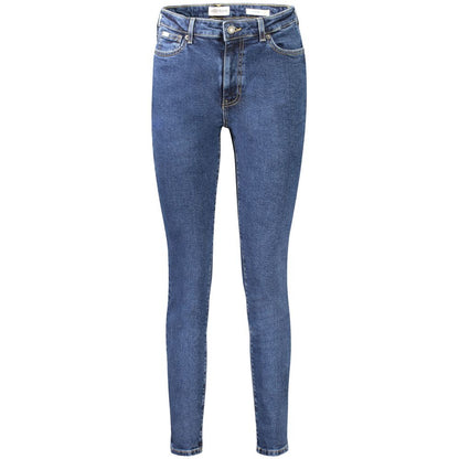 Guess Jeans Blue Cotton Women Jeans with skinny fit, 5-pocket design, and iconic logo, offering chic style and comfort in denim.