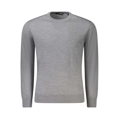 Alt Tag: Guess Jeans Gray Wool Sweater, long-sleeved crew neck with logo detail, perfect for a stylish and cozy look.