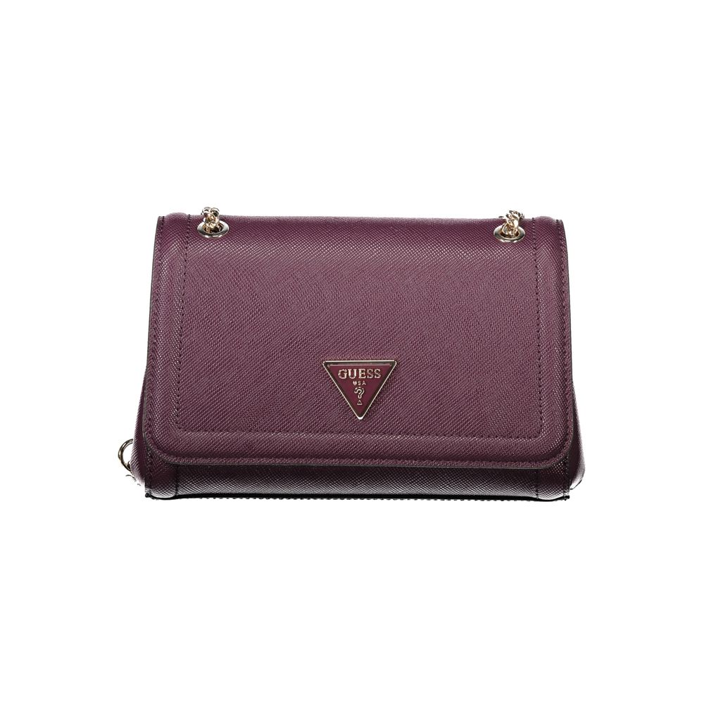 Guess Jeans Purple Polyethylene Women Handbag with dual chain handles and chic design for fashion-forward style.
