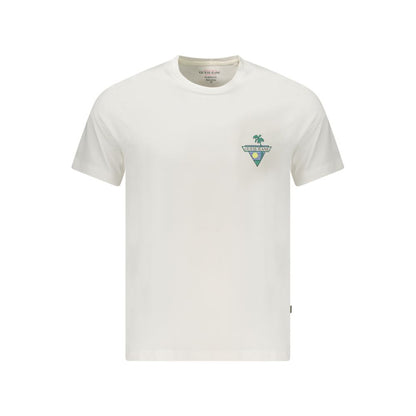 Alt Tag: Guess Jeans White Cotton T-Shirt, short sleeve, crew neck, regular fit with logo print, made from organic cotton.